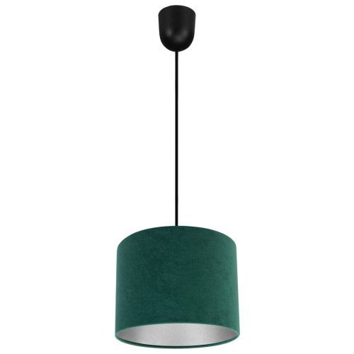 Regulowana lampa wisząca, welurowy abażur owalny 20 cm, zielony, E27