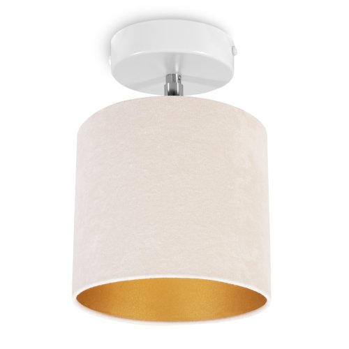 Kinkiet regulowany z welurowym abażurem w kolorze jasnobeżowym, E27