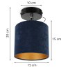 Wymiary Lampy Sufitowo Ściennej Welur Granatowy MEDIOLAN Wymiary Lampy Sufitowo Ściennej Welur Granatowy MEDIOLAN
