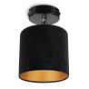 Kinkiet regulowany z welurowym abażurem w kolorze czarnym, E27