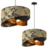 Lampa Wisząca WERONA Wzorzysty Abażur Asymetryczny Złoty Środek Lampa Wisząca WERONA Wzorzysty Abażur Asymetryczny Złoty Środek
