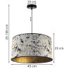 Srebrno Złota Lampa Wisząca z Abażurem Glamour Wymiary Srebrno Złota Lampa Wisząca z Abażurem Glamour Wymiary