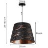 Lampa Wisząca z Abażuem Wzór Rose Gold WERONA Wymiary Lampa Wisząca z Abażuem Wzór Rose Gold WERONA Wymiary