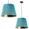 Elegancka Lampa Wisząca z Abażurem WERONA Niebiesko Złota