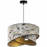 Elegancka Srebrno Złota Lampa Wisząca z Abażurem WERONA Elegancka Srebrno Złota Lampa Wisząca z Abażurem WERONA