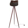 Elegancka Lampa Podłogowa z Abażurem WERONA na Drewnianym Trónogu