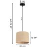 Eko Lampa Wisząca Zwis z Abażurem Jutowym Wymiary