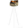 Stylowa Lampa Podłogowa Trónóg Metalowy z Abażurem WERONA Stylowa Lampa Podłogowa Trónóg Metalowy z Abażurem WERONA