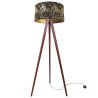 Lampa Podłogowa Stojąca na Trójnogu z Czarno Złotym Abażurem WERONA