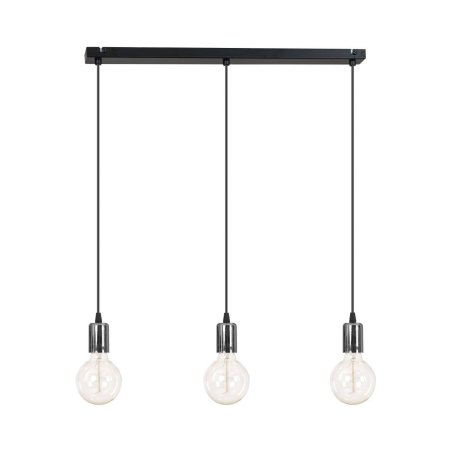 Wisząca lampa Edison 3-płomienna miedź chrom