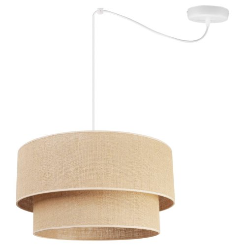 Regulowana lampa wisząca typu pająk, abażur juta typu tort, 45 cm, E27