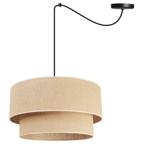 Regulowana lampa wisząca typu pająk, abażur juta typu tort, 45 cm, E27