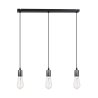 Wisząca lampa Edison 3-płomienna miedź chrom na listwie Wisząca lampa Edison 3-płomienna miedź chrom na listwie