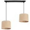 Elegancka Lampa Wisząca na Listwie z Abażurami JUTA Czarno Beżowa Elegancka Lampa Wisząca na Listwie z Abażurami JUTA Czarno Beżowa
