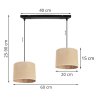 Stylowa Lampa Wisząca na Listwie z Abażurami Jutowymi Wymiary Stylowa Lampa Wisząca na Listwie z Abażurami Jutowymi Wymiary