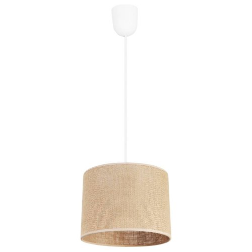 Lampa wisząca zwis, abażur owalny juta, 20 cm, E27
