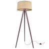 Drewaniany Trójnóg Lampa Podłogowa do Salonu z Abażurem JUTA