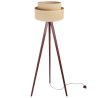 Gustowna Lampa Stojąca Trójnóg Drewniany z Abażurem JUTA