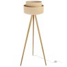 Podłogowa Lampa Stojąca Trójnóg Drewniany z Abażurem JUTA