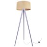 Lampa Podłogowa Stylowa z Abażurem JUTA Trójnóg Drewno Lampa Podłogowa Stylowa z Abażurem JUTA Trójnóg Drewno