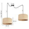 Lampa Wisząca Pająk z Abażurami JUTA 35 cm Wymiary