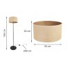 Lampa Podłogowa Z Abażurem JUTA 35 cm z Włacznikiem Nożnym Wymiary