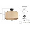 Lampa Sufitowa Plafon z Abażurem Wymiary