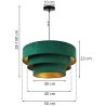 Lampa Wisząca Welurowy Żyrandol z Abażurem Warstwowym MEDIOLAN Wymiary