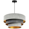 Efektowna Lampa Wisząca Z Welurowym Abażurem 50 cm Odcienie Szarości MEDIOLAN Efektowna Lampa Wisząca Z Welurowym Abażurem 50 cm Odcienie Szarości MEDIOLAN