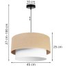Lampa Wisząca z Abażurem Typu Tort JUTA Podwójny Styl Ekologiczny