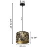 Lampa z Abażurem Zwis w Złoty Wzór Wymiary Lampa z Abażurem Zwis w Złoty Wzór Wymiary