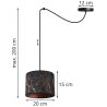 Lampa Wisząca Spider WERONA Z Abażurem Wzór Marmur Wymiary