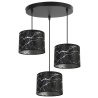 Wisząca Lampa WERONA z Okrągłym Abażurem W Kolorze Czerni I Srebrnym Wzorem Wisząca Lampa WERONA z Okrągłym Abażurem W Kolorze Czerni I Srebrnym Wzorem