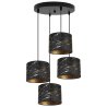 Wisząca Lampa WERONA Z Okrągłym Abażurem W Kolorze Czarnym Ze Złotymi Akcentami Wisząca Lampa WERONA Z Okrągłym Abażurem W Kolorze Czarnym Ze Złotymi Akcentami