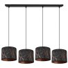Nowoczesna Lampa Wisząca Na Listwie WERONA Czarna Z Miedzianym Wzorem Nowoczesna Lampa Wisząca Na Listwie WERONA Czarna Z Miedzianym Wzorem