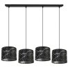 Nowoczesna Lampa Wisząca Na Listwie WERONA Czarna Ze Srebrnym Wzorem Nowoczesna Lampa Wisząca Na Listwie WERONA Czarna Ze Srebrnym Wzorem