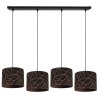 Nowoczesna Lampa Wisząca Na Listwie WERONA Czarna z Miedzianym Wzorem Geometrycznym Nowoczesna Lampa Wisząca Na Listwie WERONA Czarna z Miedzianym Wzorem Geometrycznym