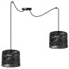 Lampa Wisząca z Regulacją Typu Pająk WERONA Czarna ze Srebrnym Wzorem Lampa Wisząca z Regulacją Typu Pająk WERONA Czarna ze Srebrnym Wzorem
