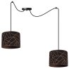 Nowoczesna Lampa WERONA z Regulacją Wysokości Czarna z Miedzianym Wzorem Geometrycznym