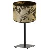 Stylowa Lampa Stołowa WERONA GIA z Abażurem Wzór Abstrakcyjny Złoty Czarna Stylowa Lampa Stołowa WERONA GIA z Abażurem Wzór Abstrakcyjny Złoty Czarna