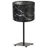 Stylowa Lampa Stołowa WERONA GIA z Abażurem Wzór Czarno-Srebrny Czarna Stylowa Lampa Stołowa WERONA GIA z Abażurem Wzór Czarno-Srebrny Czarna