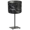 Stylowa Lampa Stołowa WERONA GIA z Abażurem Wzór Czarno-Srebrny Grafitowa