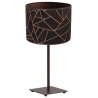 Stylowa Lampa Stołowa WERONA GIA z Abażurem Wzór Miedziany Geometryczny Brązowa