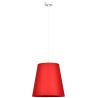 Stylowa lampa wisząca z czerwonym abażurem