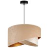 Nowoczesna Lampa Wisząca z Abażurem WERONA Czarno-Beżowe Wykończenie Wzór Liście Nowoczesna Lampa Wisząca z Abażurem WERONA Czarno-Beżowe Wykończenie Wzór Liście