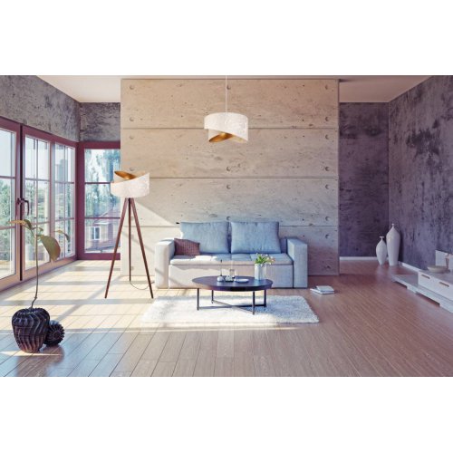 Stojąca lampa WERONA trójnóg, abażur, E27, złoty środek