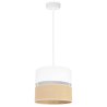 Nowoczesna Lampa Wisząca JUTA z Podwójnym Małym Abażurem Wzór Biało-Beżowy Nowoczesna Lampa Wisząca JUTA z Podwójnym Małym Abażurem Wzór Biało-Beżowy