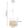 Stylowa Lampa Wisząca JUTA z Podwójnym Małym Abażurem Wzór Biało-Beżowy Regulowana