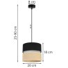 Nowoczesna Lampa Wisząca JUTA z Regulacją Wysokości i Podwójnym Małym Abażurem Wzór Czarno-Beżowy Nowoczesna Lampa Wisząca JUTA z Regulacją Wysokości i Podwójnym Małym Abażurem Wzór Czarno-Beżowy