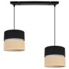 Stylowa Lampa Sufitowa na Listwie JUTA z Podwójnym Małym Abażurem Wzór Czarno-Beżowy Stylowa Lampa Sufitowa na Listwie JUTA z Podwójnym Małym Abażurem Wzór Czarno-Beżowy